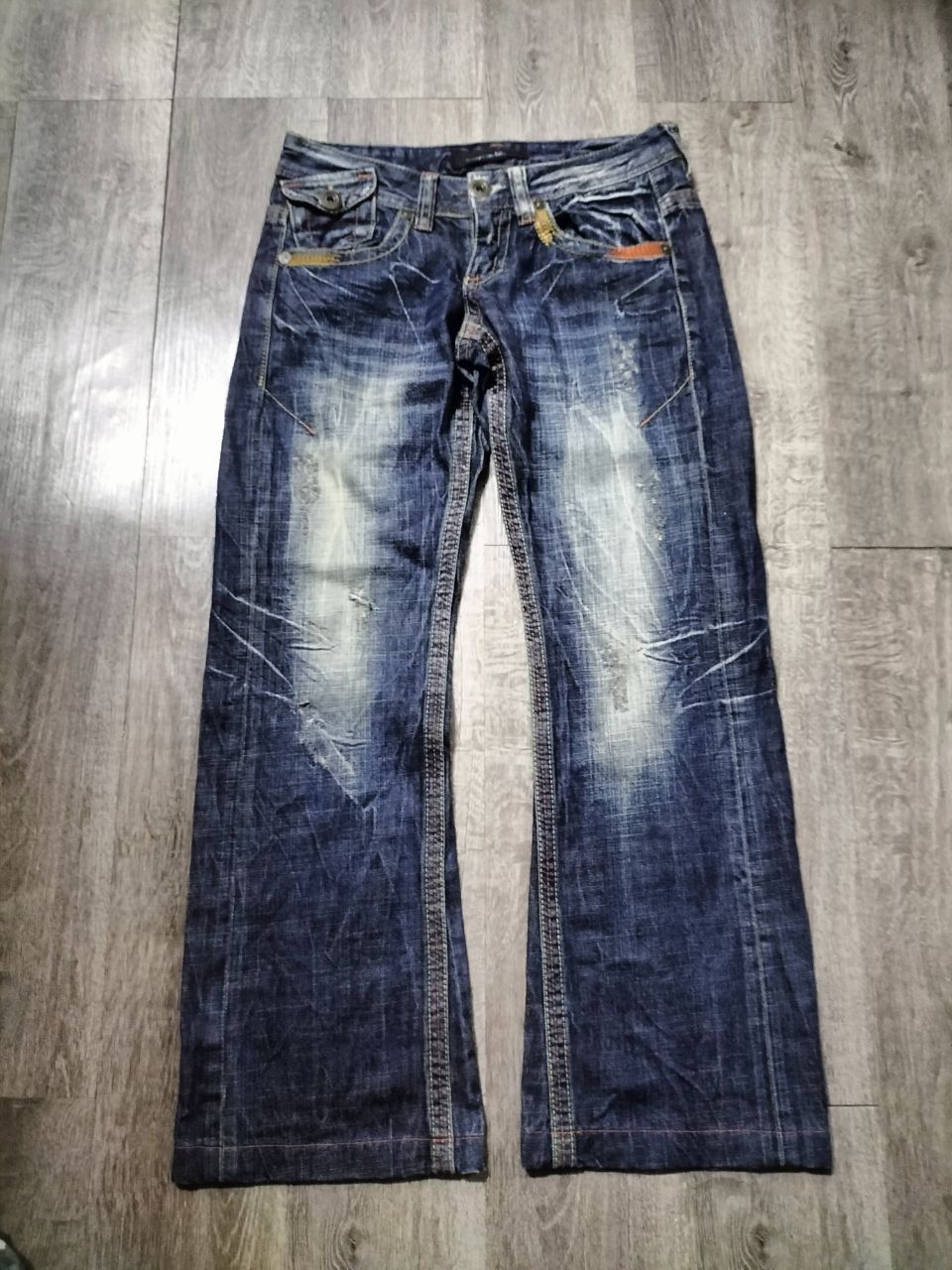 If Six Was Nine FLARE LOLITA Rare Faded distressed Jeans Size 28" / US 6 / IT 42 - 16 Thumbnail