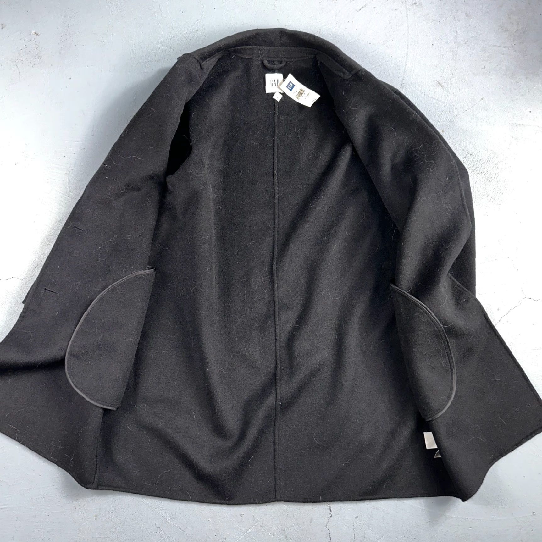 Gap VINTAGE Gap Women's Pea Coat Jacket Long Wool Black Casual Business Formal Winter Fall Spring 2020s Women Size L / US 10 / IT 46 - 2 Thumbnail