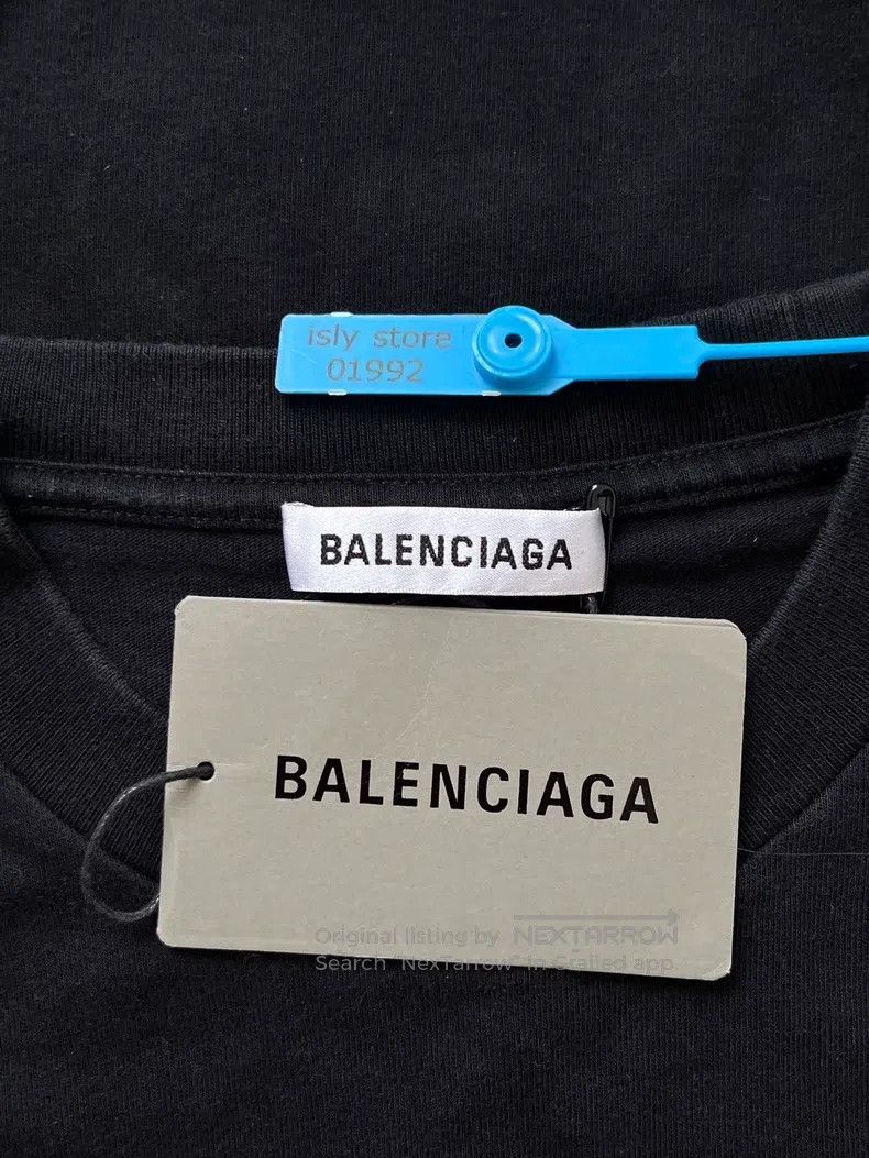 Balenciaga Balenciaga Logo Print Short Sleeve T-Shirt with Droptail S Size S / US 4 / IT 40 - 5 Thumbnail