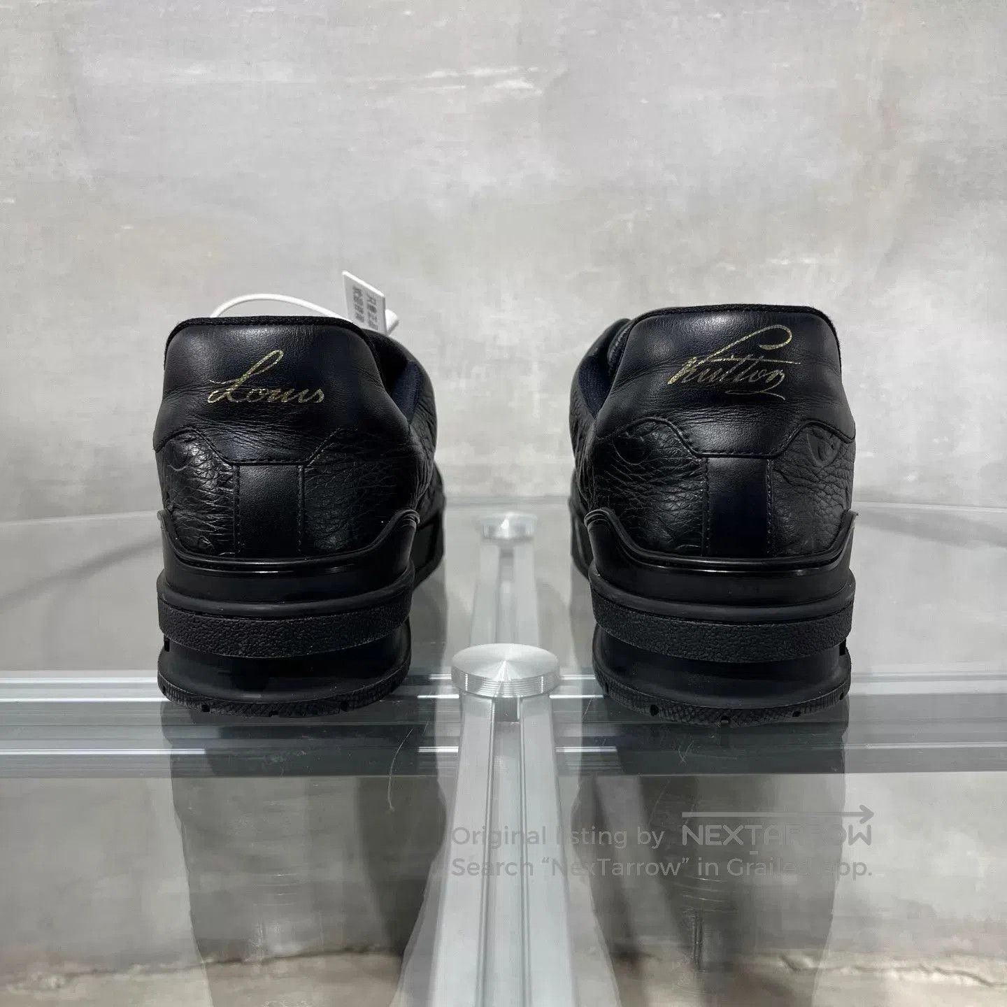 Louis Vuitton Black Low-Top Leather Sneakers Size 9. Size US 9 / EU 42 - 6 Thumbnail