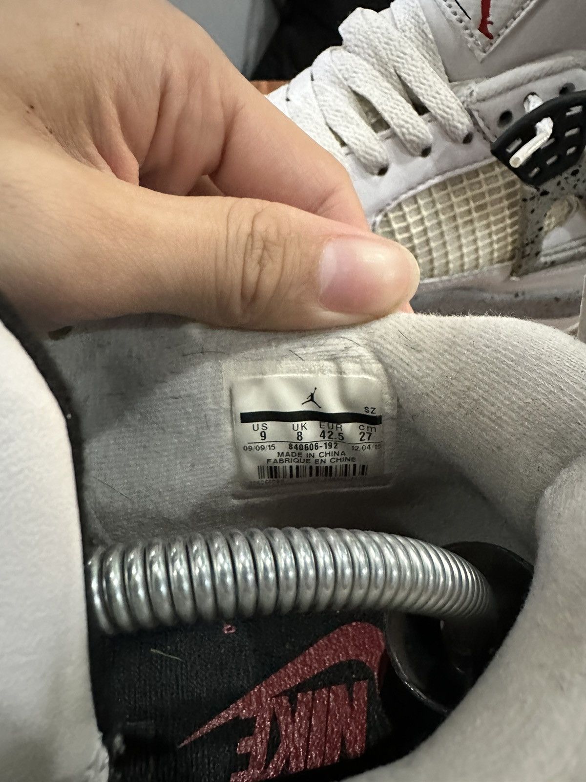 Jordan Brand × Nike 2016 Nike White Cement 4s Size US 9 / EU 42 - 7 Thumbnail