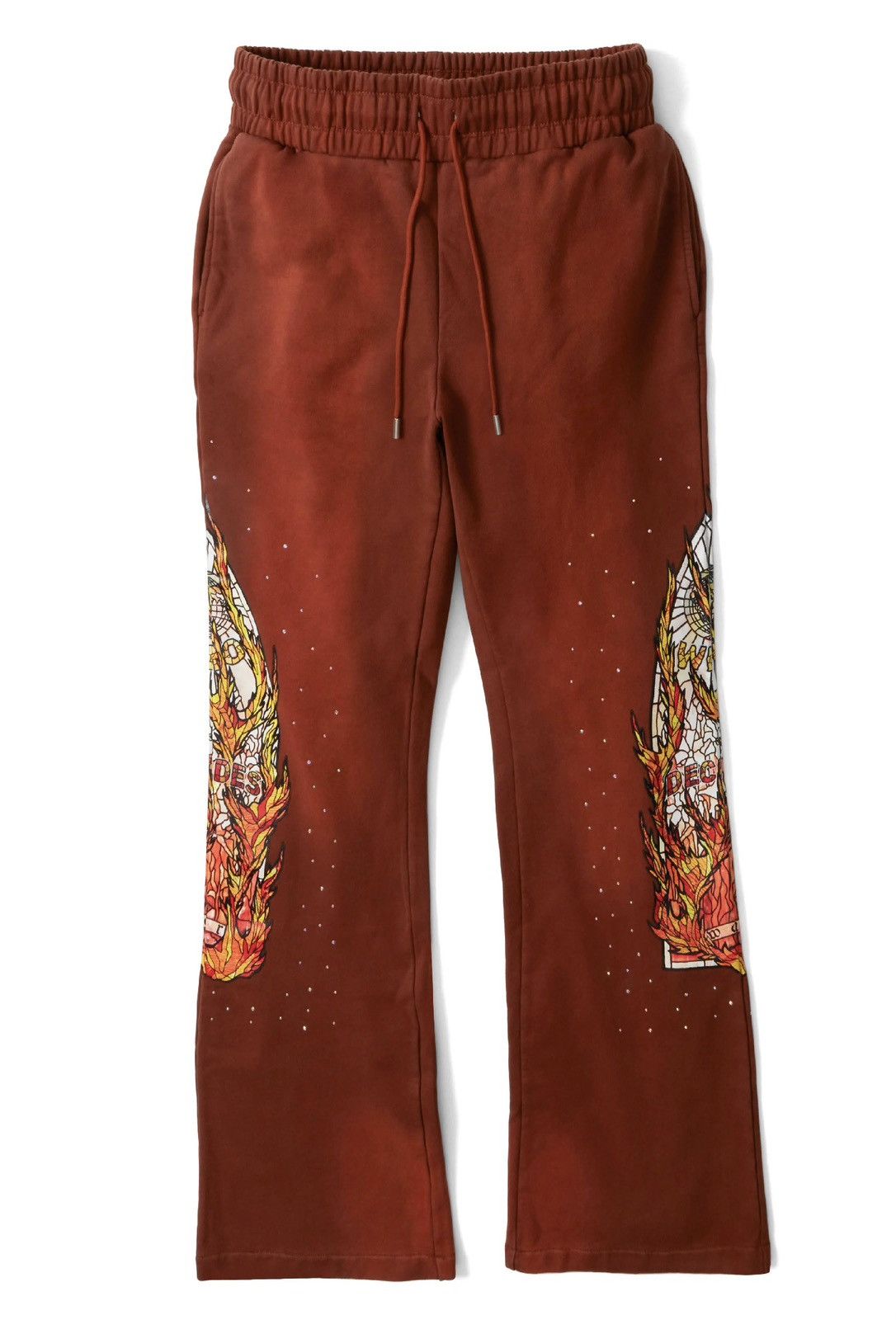 Who Decides War WDW "Faded Flame Glass" Rust Rhinestone Sweats Size US 34 / EU 50 - 1 Preview
