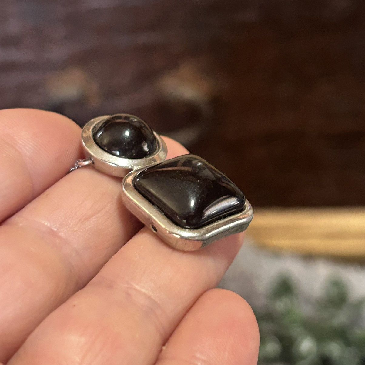 Handmade Handcrafted salvaged repurpose vintage jet black necklace Size ONE SIZE - 6 Thumbnail
