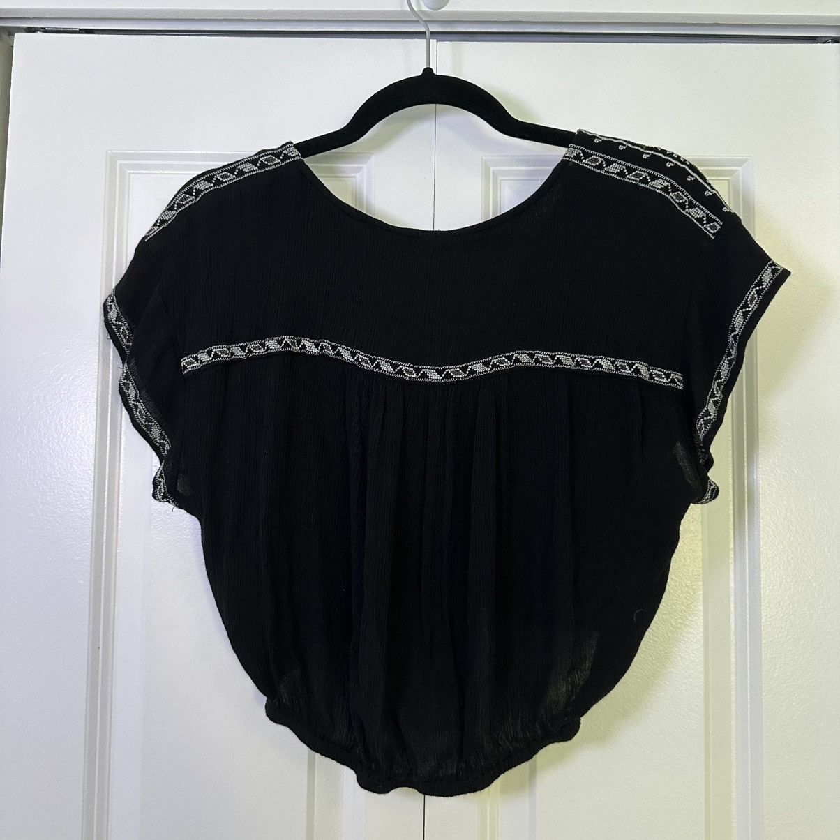 Free People Free People High-Low Banded Embroidered Blouse XS Size XS / US 0-2 / IT 36-38 - 2 Thumbnail