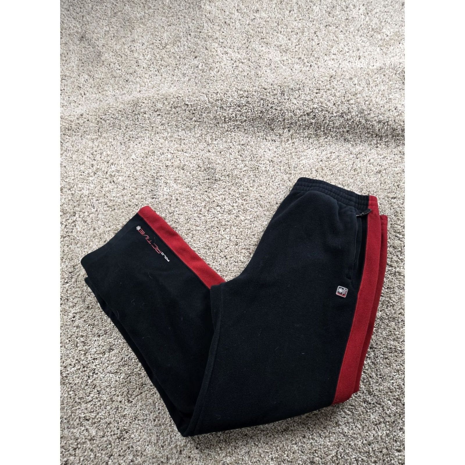 Polo Ralph Lauren VINTAGE Polo Ralph Lauren Active Sweatpants Large Mens Black Straight Leg Y2K Size US L / EU 52-54 / 3 - 2 Thumbnail