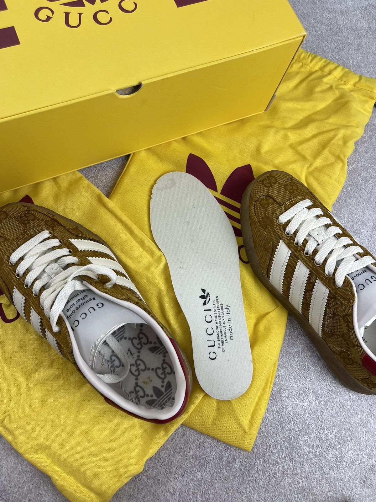 Gucci Adidas × Gucci Gazelle GG Monogram Sneakers Size 34 2/3 Size US 4 / IT 34 - 11 Thumbnail