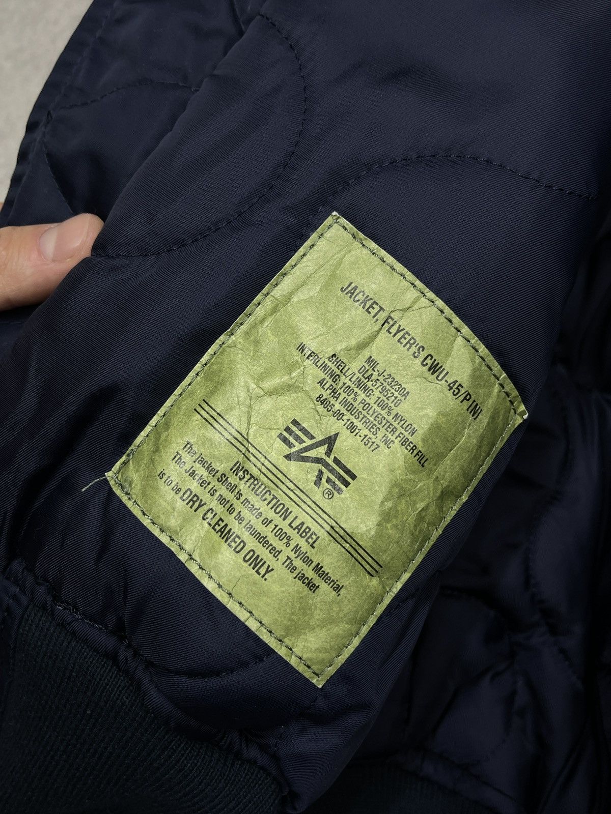 Alpha Industries Alpha Industries CWU 45 Flight Bomber Jacket Navy Nylon Size US M / EU 48-50 / 2 - 13 Thumbnail