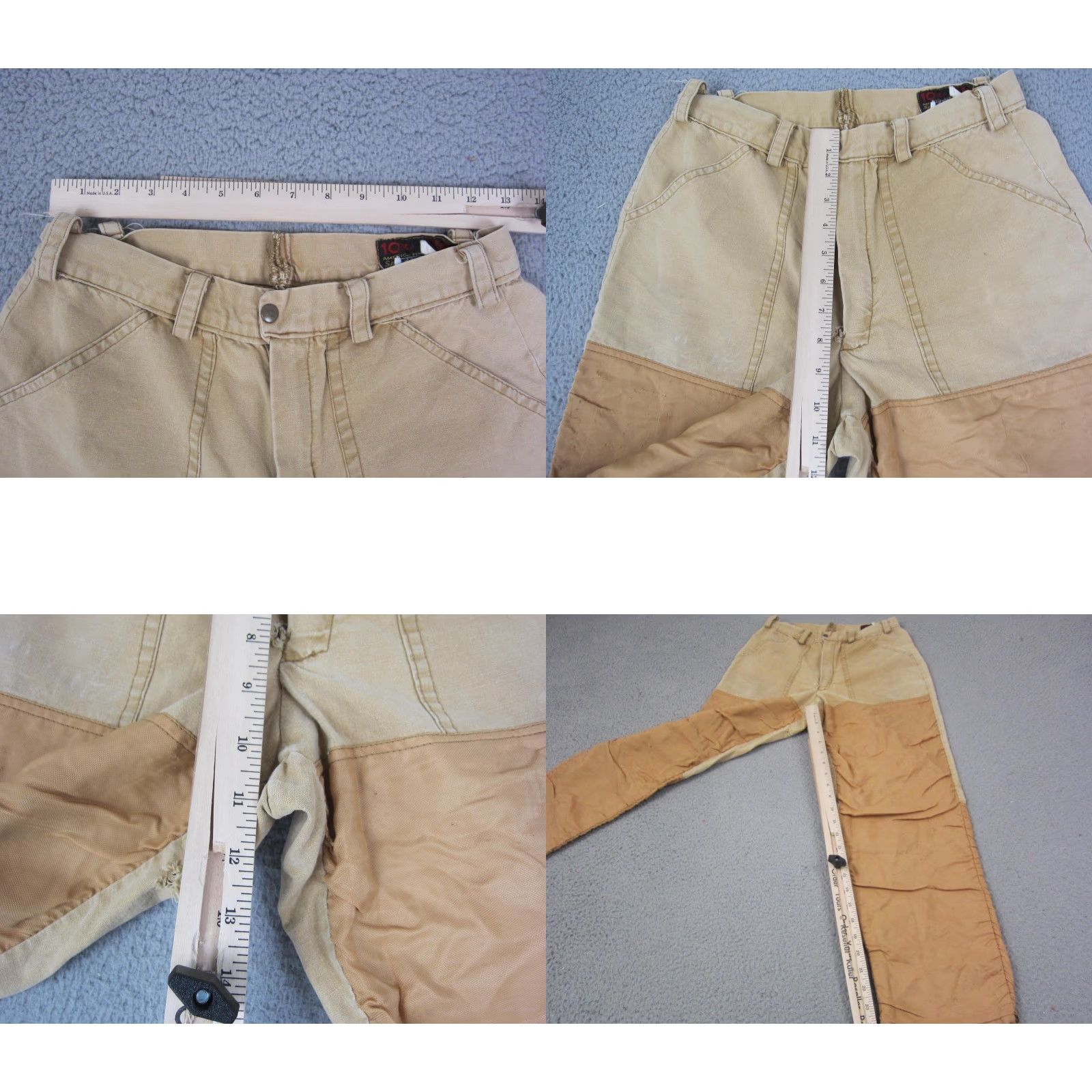 Vintage VINTAGE 10X Americas Finest Pants Carpenter Mens 32x25 Brown Leather Trim Pockets Size US 32 / EU 48 - 9 Thumbnail