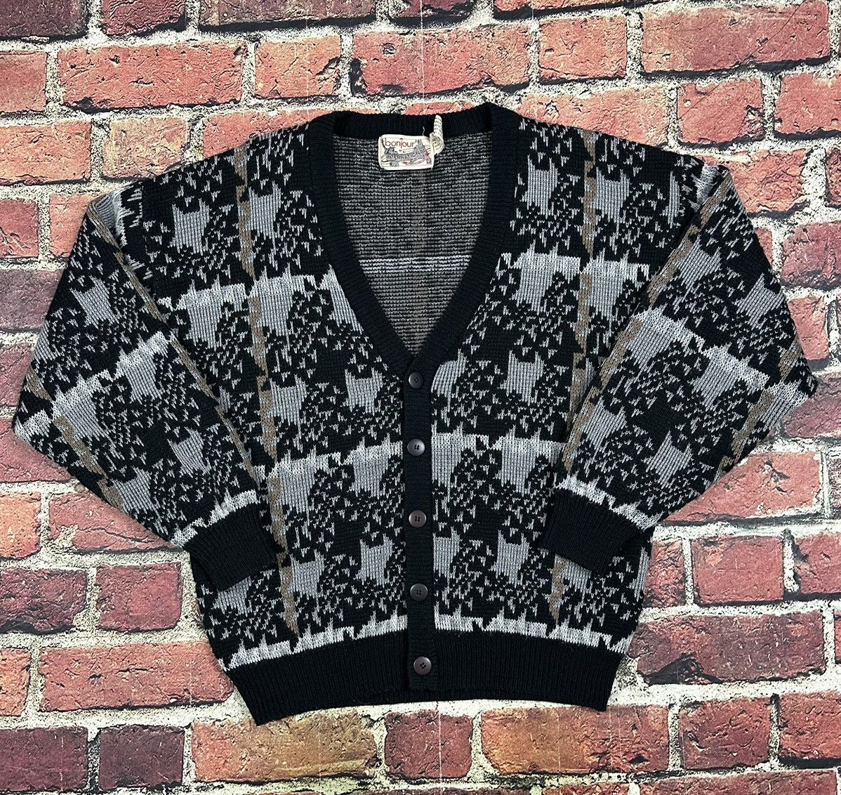 Other Vintage Bonjour International Cardigan Sweater Geometric Size US L / EU 52-54 / 3 - 1 Thumbnail