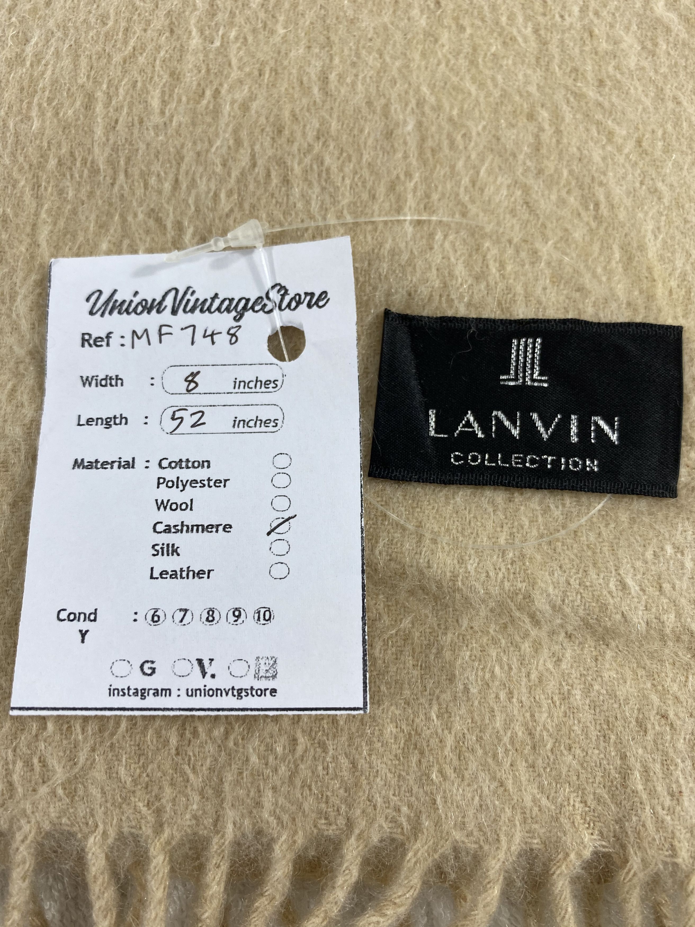 Lanvin Vintage Lanvin Scarf/Muffler/Neckwear MF748 Size ONE SIZE - 5 Thumbnail