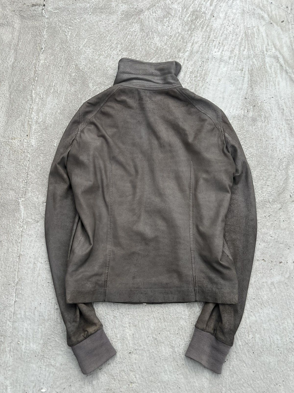 Rick Owens SS12 Rick Owens Blistered Leather High Neck Intarsia Jacket Size US L / EU 52-54 / 3 - 2 Thumbnail