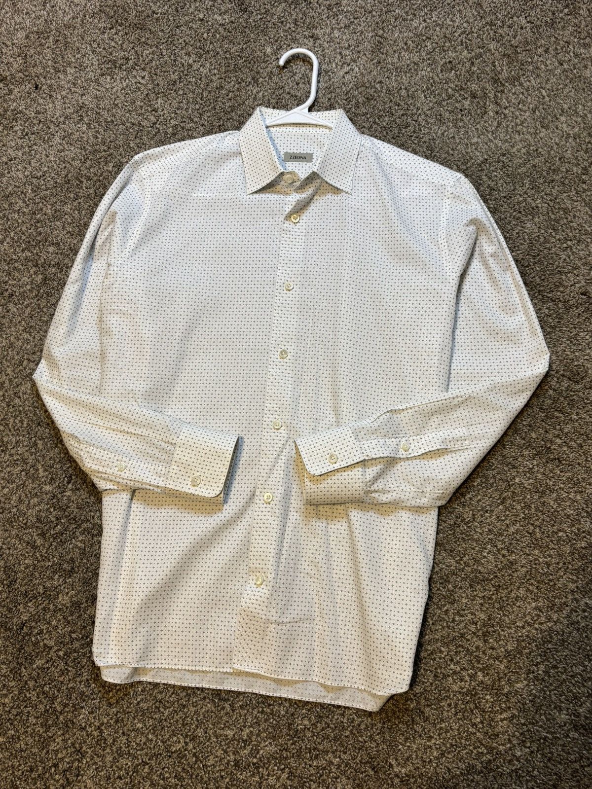 Z Zegna Z Zegna Men's Shirt Fine Cotton Slim Fit Stripe Ermenegildo Size US L / EU 52-54 / 3 - 9 Thumbnail