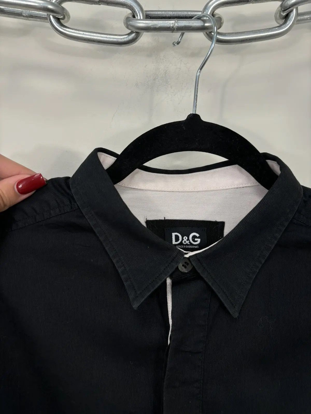 Dolce & Gabbana × Vintage Vintage Dolce & Gabbana Men's Formal Black Button Up Shirt Size US S / EU 44-46 / 1 - 6 Thumbnail