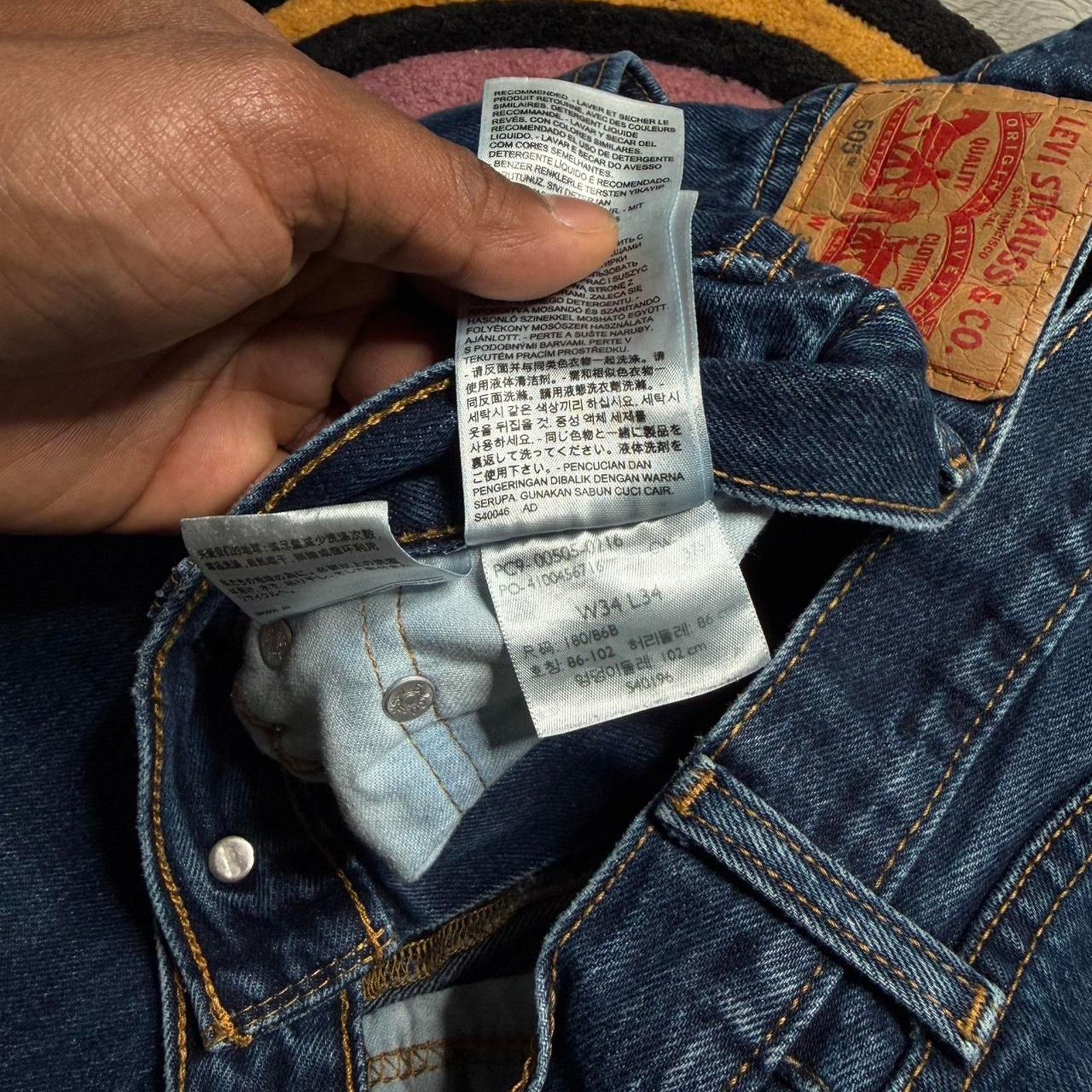 Levi's Levi’s Strauss 505 Regular Straight Fit Denim Jeans 34x34 Size US 34 / EU 50 - 3 Thumbnail