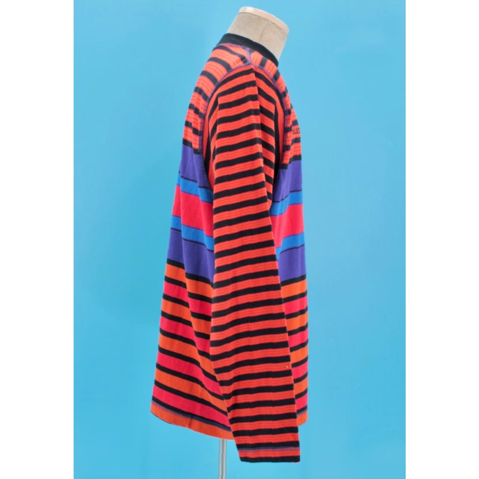 Vintage VINTAGE Men’s Marithe Francois Girbaud 90s Striped Long Sleeve Shirt L Orange Mens Size US L / EU 52-54 / 3 - 4 Thumbnail