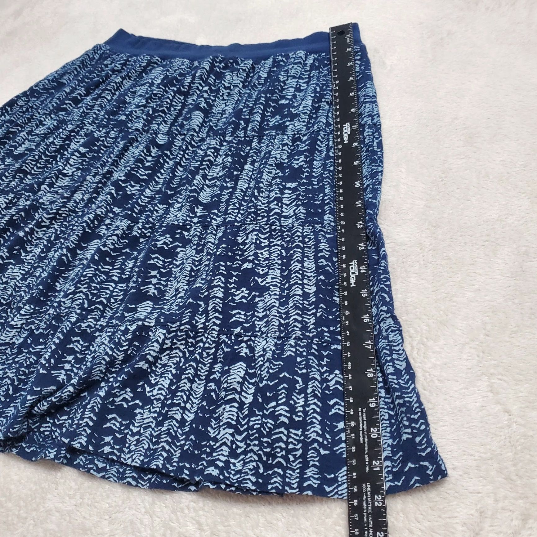 Vintage Fresh Produce Skirt Women XL Blue Print Pull On Lined 100% Cotton Made USA Size 40" / US 18 - 7 Thumbnail