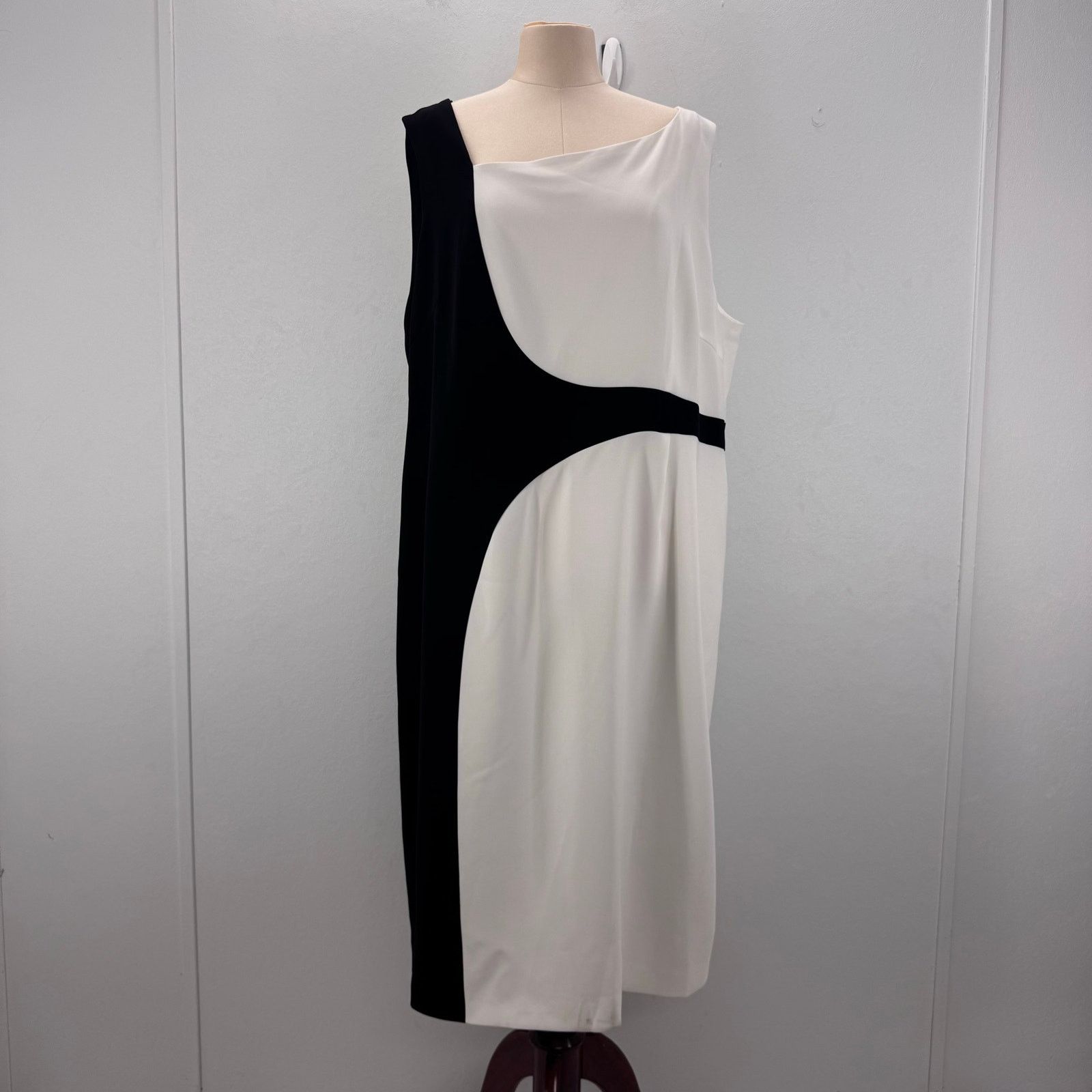 Marina Rinaldi Marina Rinaldi Color Block Sleeveless Sheath Midi Dress 24 Size 4XL / US 24-26 - 4 Thumbnail