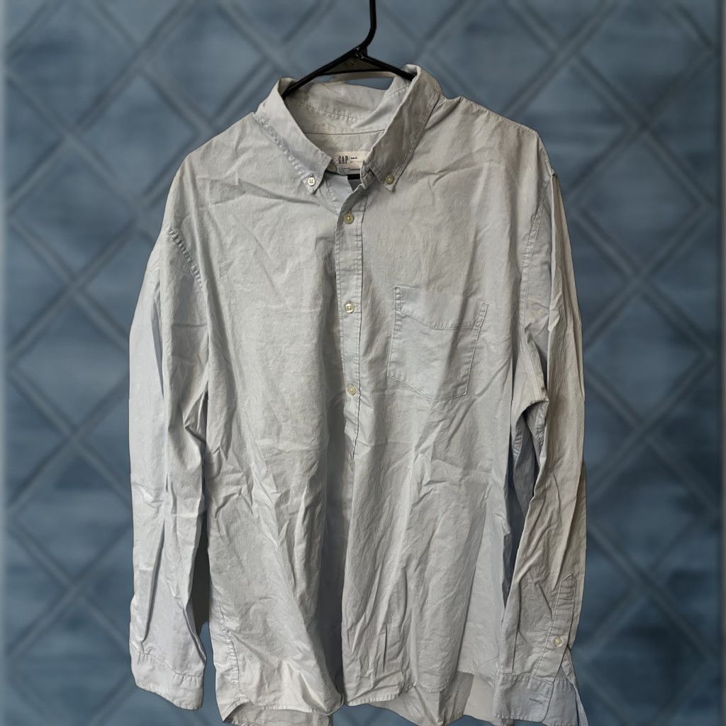 Gap VINTAGE Gap Men Slim Fit Stretch Poplin Long Sleeve Button-Down Shirt Blue Size XXL Men's Business Casual Size US XXL / EU 58 / 5 - 1 Thumbnail