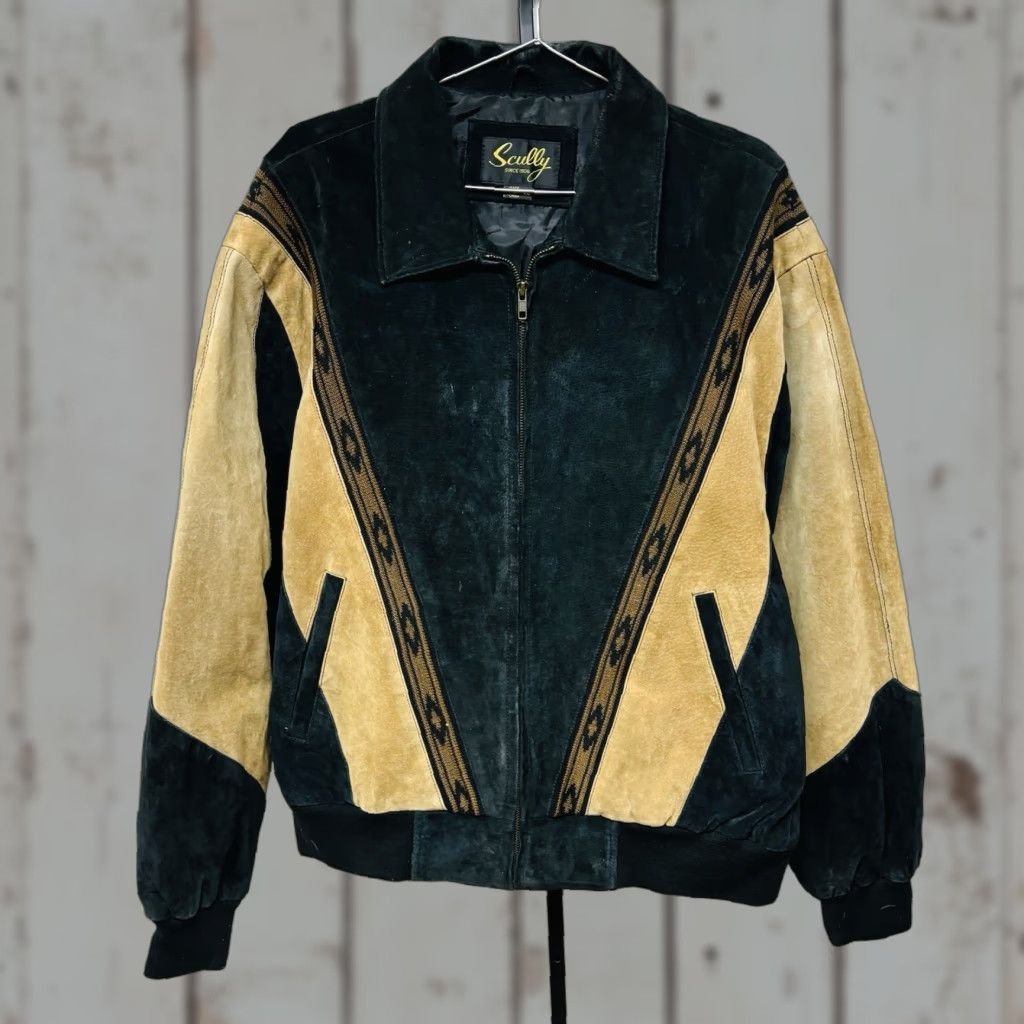 Scully VINTAGE Scully Western Suede Leather Bomber Jacket Rancher Coat ...