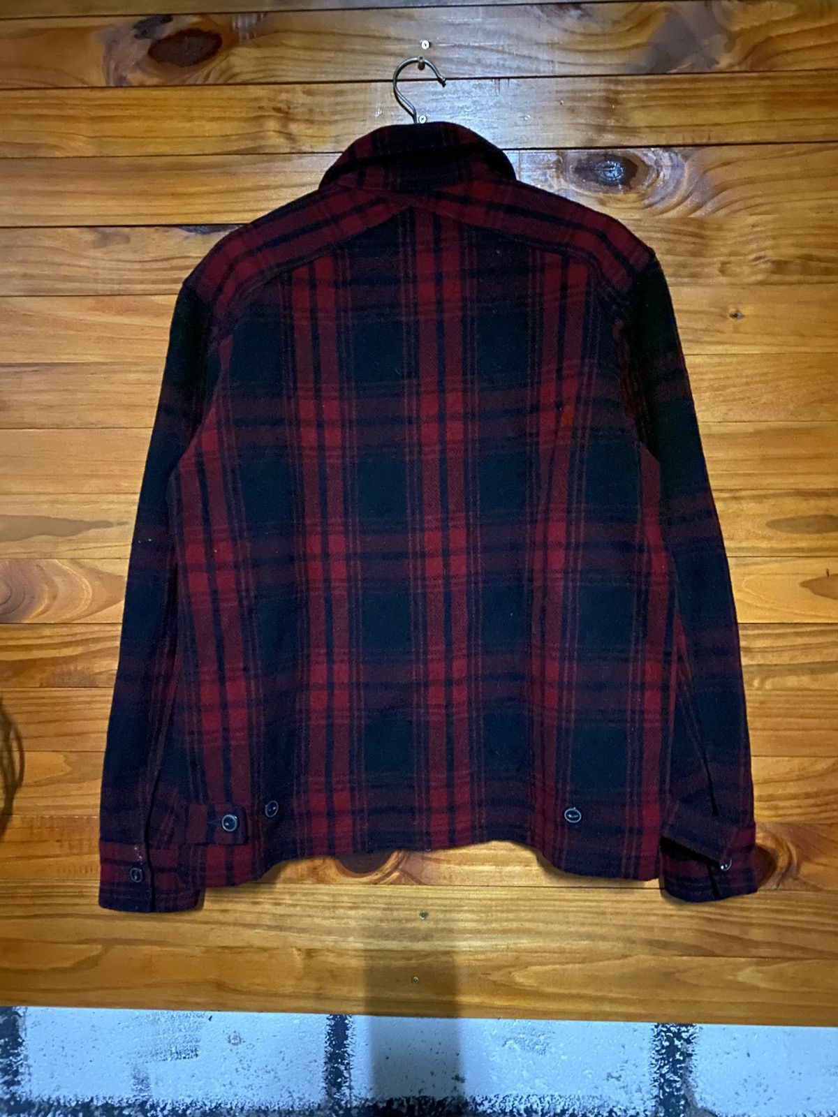 Japanese Brand Back Number Red Black Wool Plaid Jacket – Military Inspired Size US L / EU 52-54 / 3 - 9 Thumbnail
