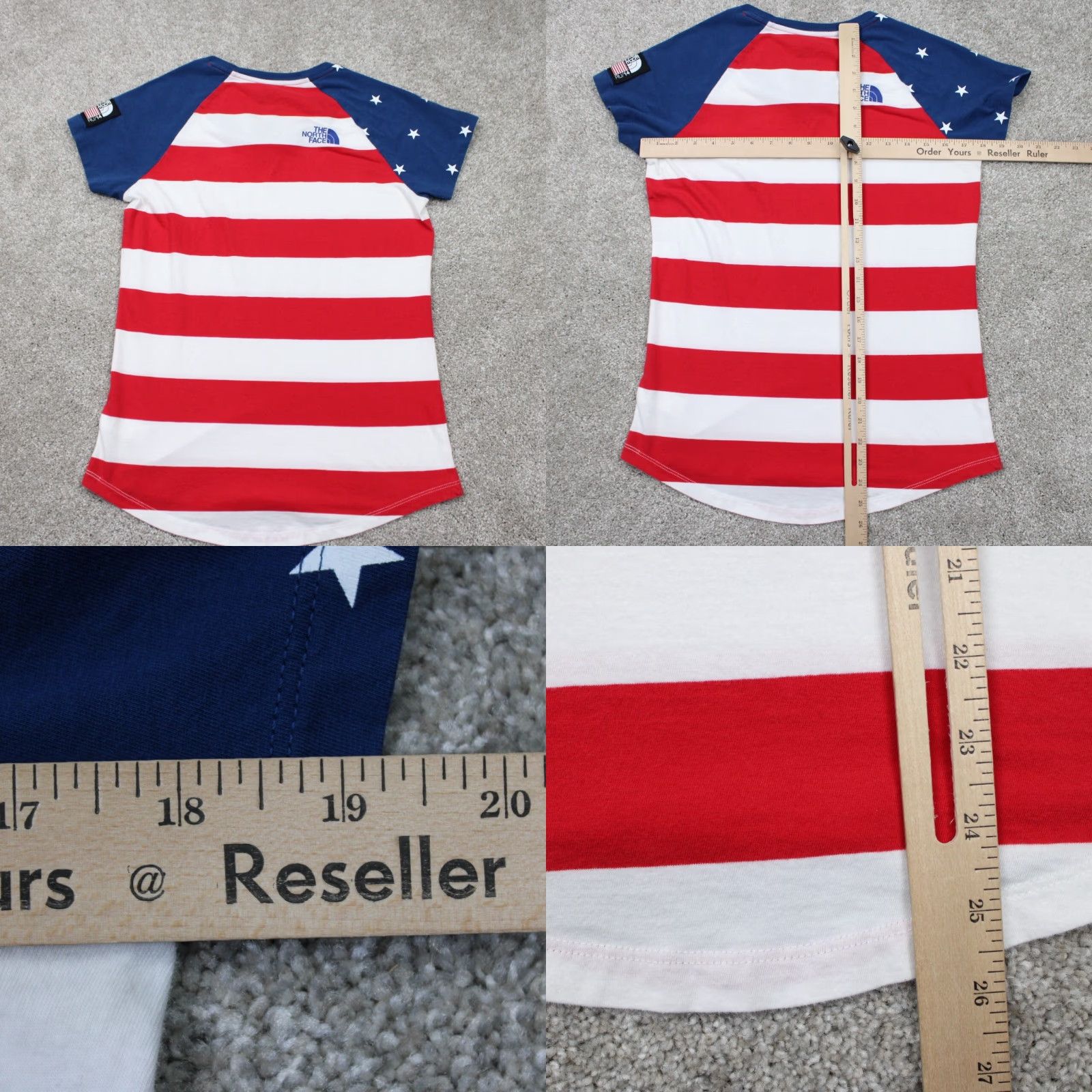 The North Face The North Face Shirt Womens Medium Red/White/Blue Cotton S/S Pullover Size M / US 6-8 / IT 42-44 - 9 Thumbnail