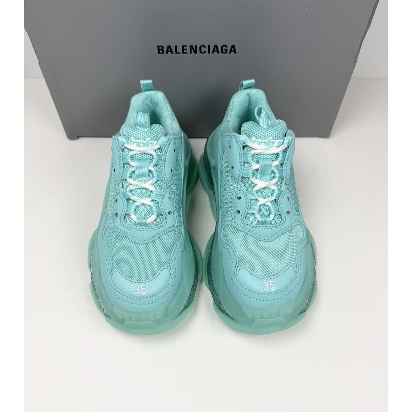 Balenciaga Size 35EU/5W - Balenciaga Triple S Turquoise NEW Size US 5 / IT 35 - 4 Thumbnail