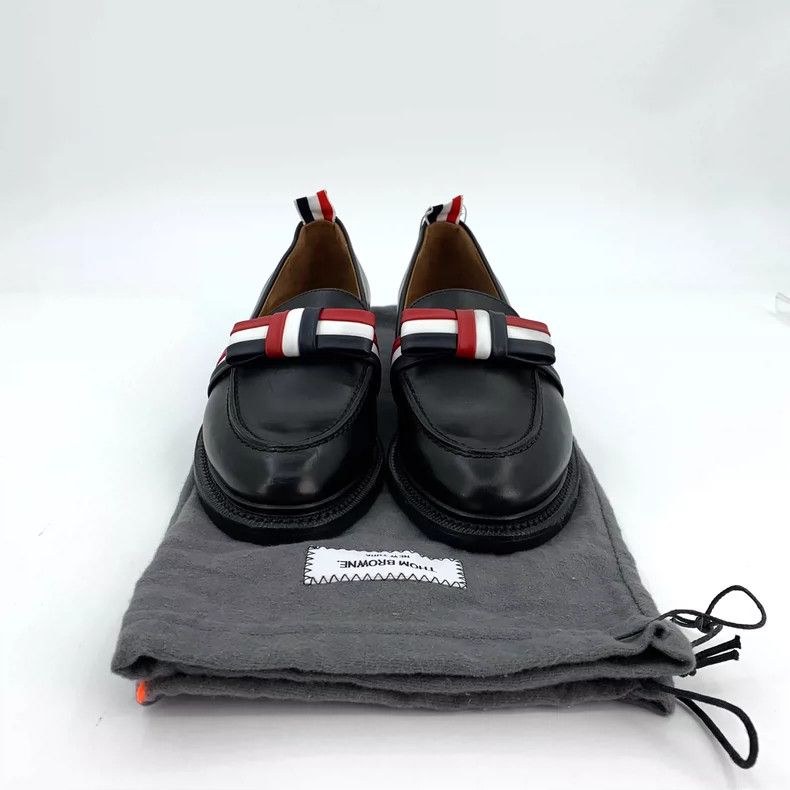Thom Browne Thom Browne Black striped bow tie in leather shoes Size US 6 / EU 39 - 8 Thumbnail