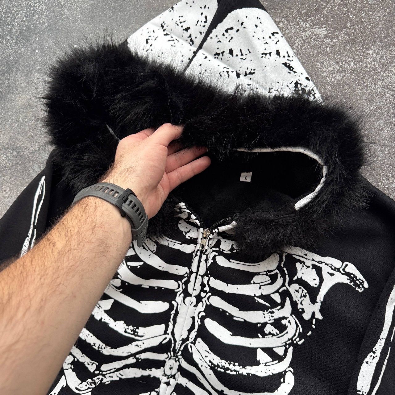 If Six Was Nine Amazing Y2K Gothic Emo Faux Fur Details Zip Hoodie Size M / US 6-8 / IT 42-44 - 3 Thumbnail