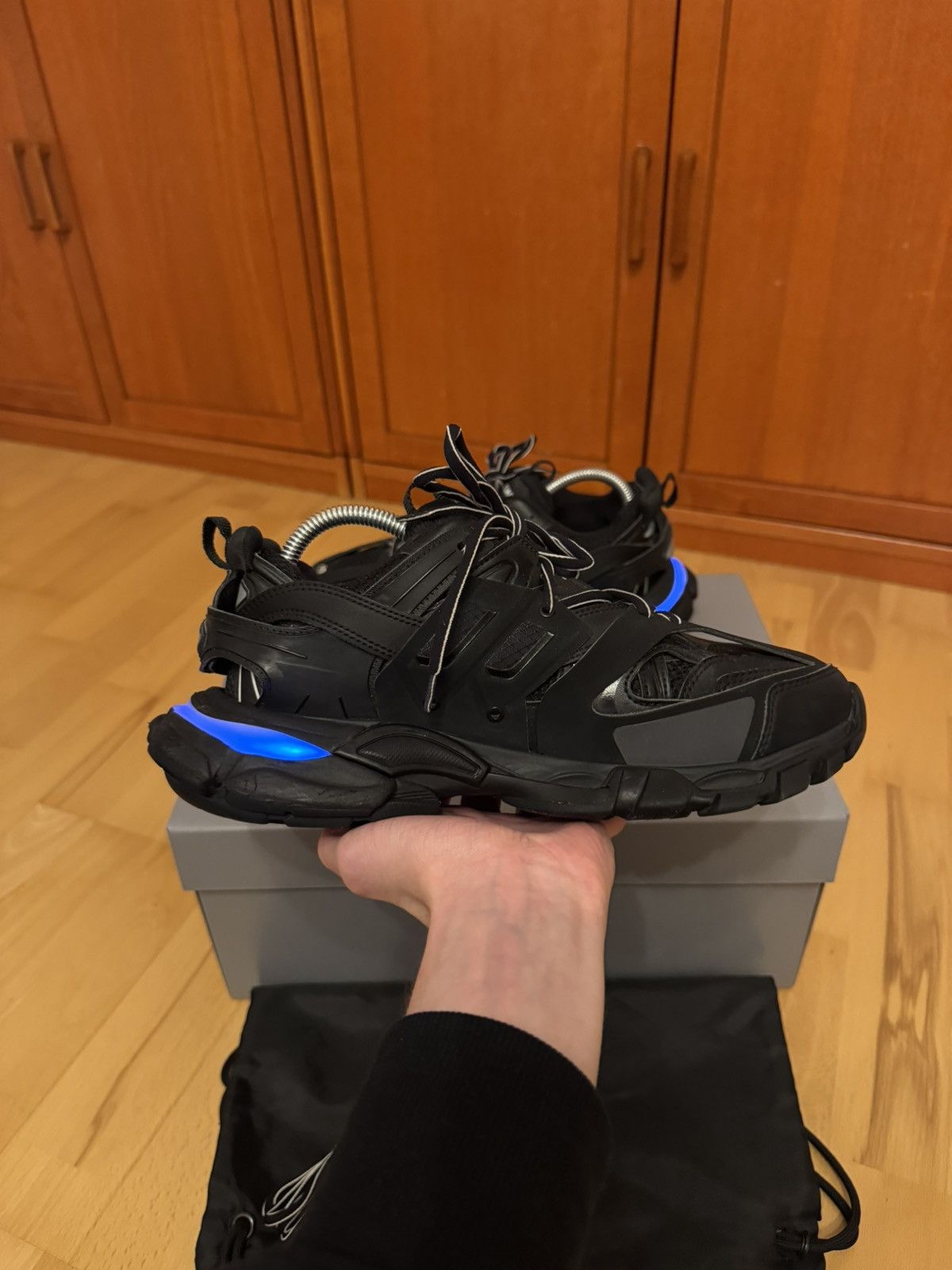 Balenciaga Balenciaga LED Track Triple Black Size US 7 / EU 40 - 4 Thumbnail