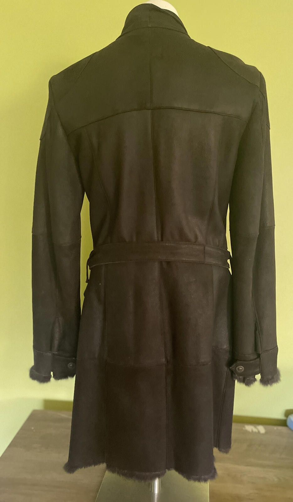 Versace Jeans Couture Versace Genuine Suede Goat Fur Black Shearling Coat Sz S Size S / US 4 / IT 40 - 4 Thumbnail