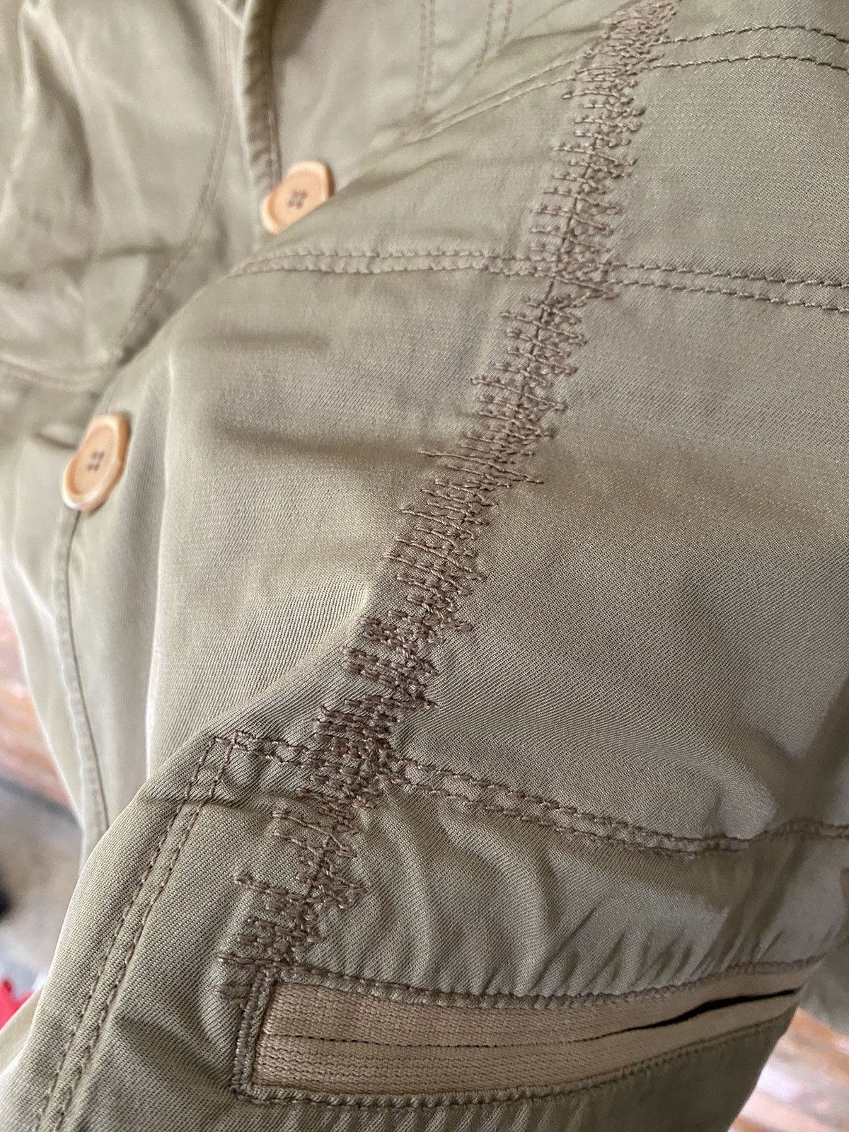 Marithe + Francois Girbaud 2000s Marithe Francois Girbaud Repair tribal Distress Jacket Size US L / EU 52-54 / 3 - 10 Thumbnail