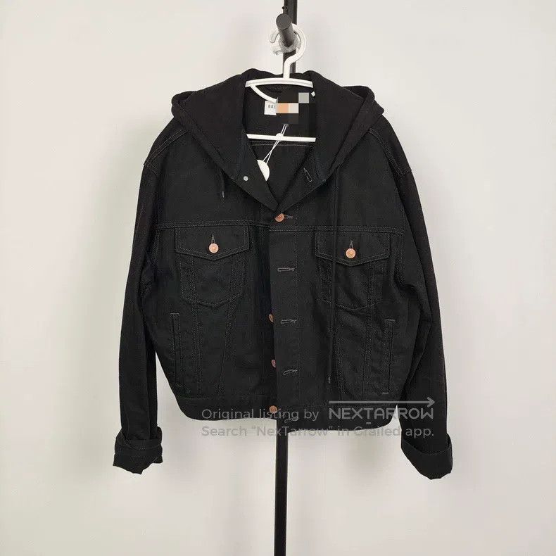 Balenciaga Balenciaga Denim Hooded Jacket Size 34 Black Size XXS / US 00 / IT 34 - 1 Thumbnail