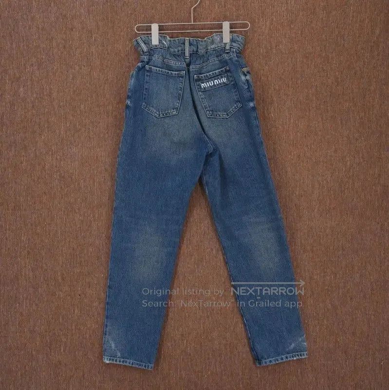 Miu Miu Miu Miu Blue Denim Logo Jeans for Women . Size 23" - 2 Thumbnail