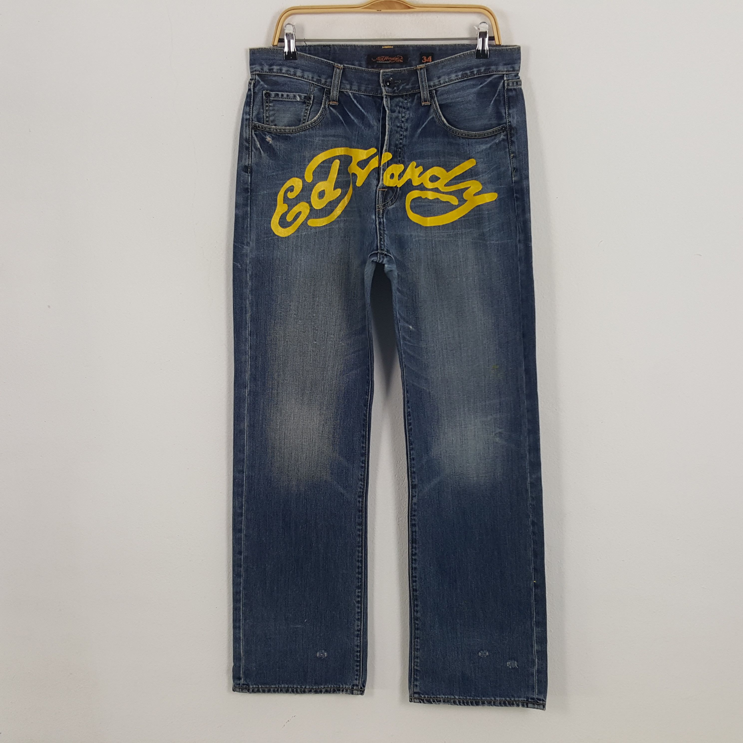 Vintage Ed Hardy Art Custom Rare Logo Denim Jeans