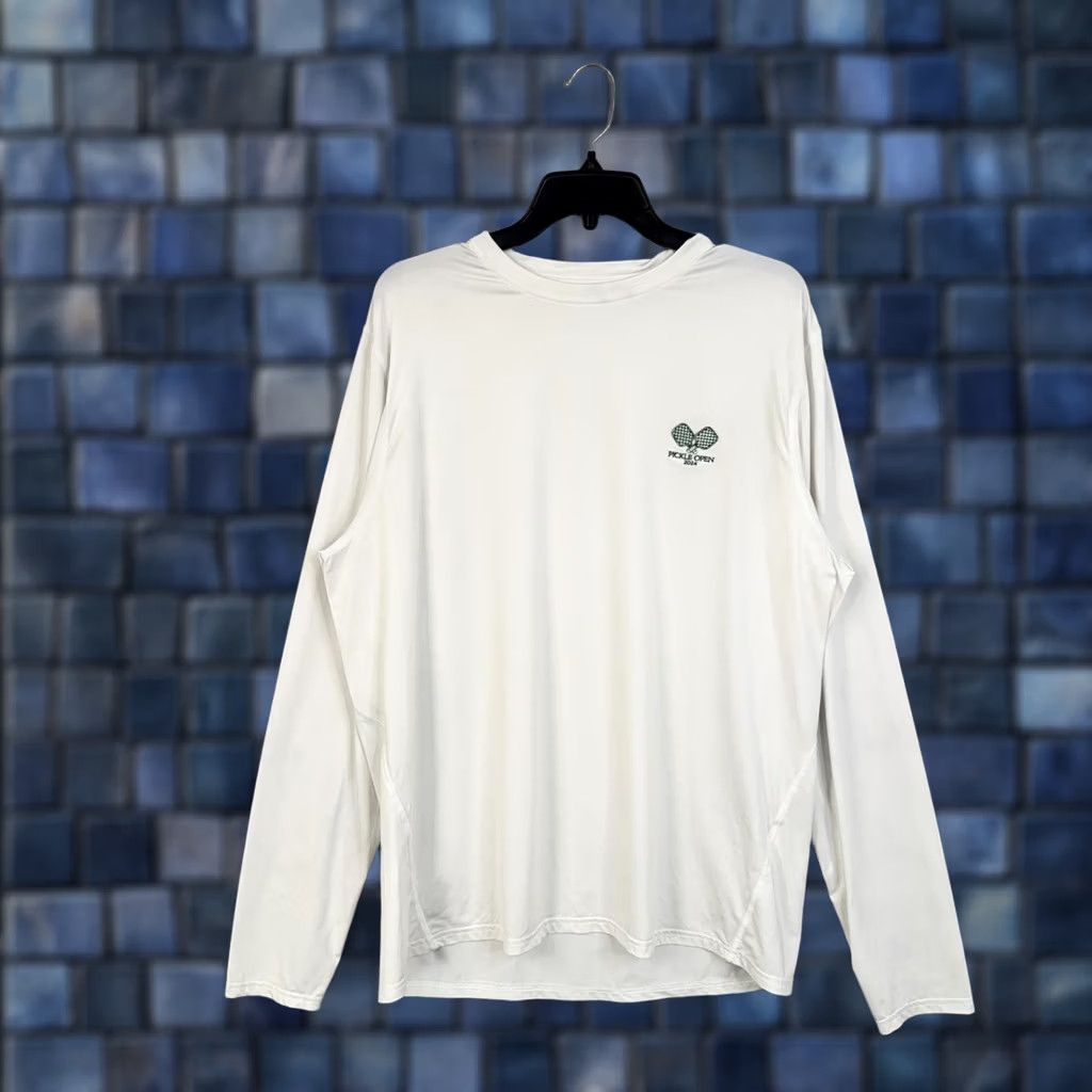 Vintage Greyson Shirt Mens Large White Pickle Open 2024 Tennis Performance Long Sleeve Crew Neck Polo Shirt Size US L / EU 52-54 / 3 - 1 Thumbnail