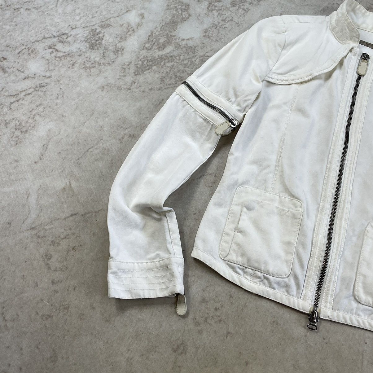 Bottega Veneta Bottega Veneta Zip Biker Transformer Off White Jacket Size S / US 4 / IT 40 - 3 Thumbnail