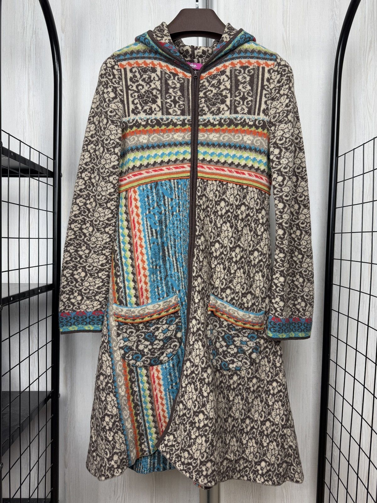 Other IVKO Multicolor Wool Floral Print Full Zip Jacket Coatigan Size M / US 6-8 / IT 42-44 - 2 Thumbnail