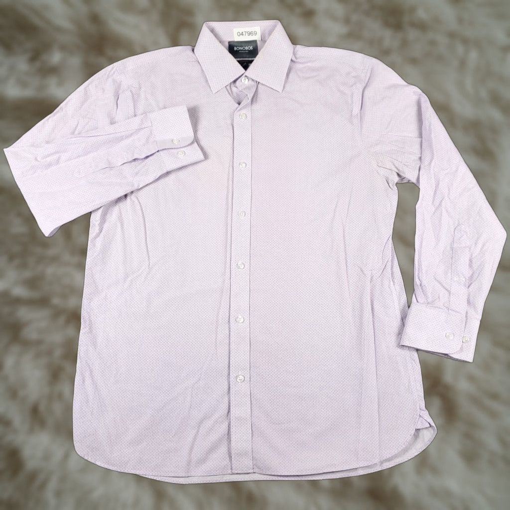 Bonobos VINTAGE Bonobos Dress Shirt Men's Size 16 Purple Cotton Long Sleeve Button Up Business Casual Formal Size 42R - 1 Thumbnail