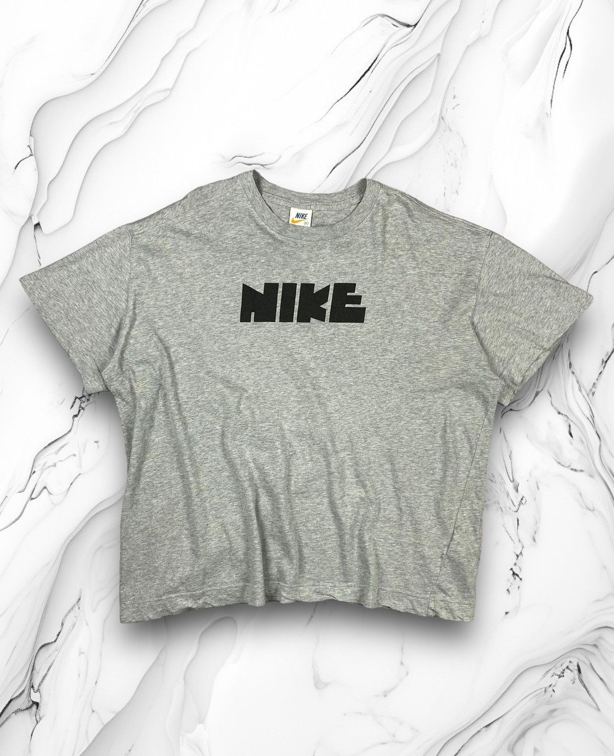 Nike × Vintage Vintage 00s Nike Big Logo Swoosh y2k Tee Streetwear drill Size US XL / EU 56 / 4 - 1 Thumbnail