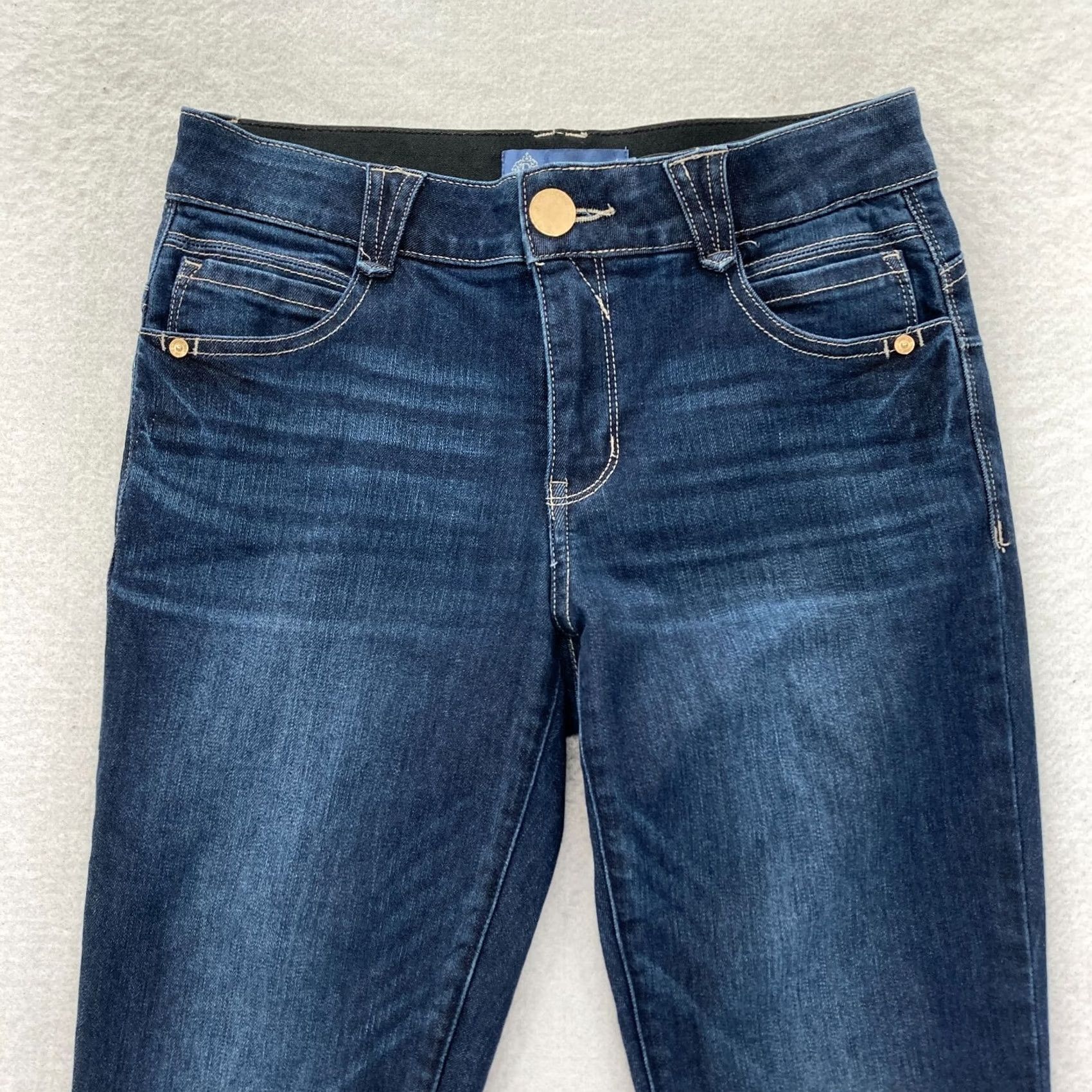 Vintage Democracy Jeans Ab Solution Women's 4 Dark Wash Blue Stretch Skinny Ankle Jeans Size 28" / US 6 / IT 42 - 2 Thumbnail