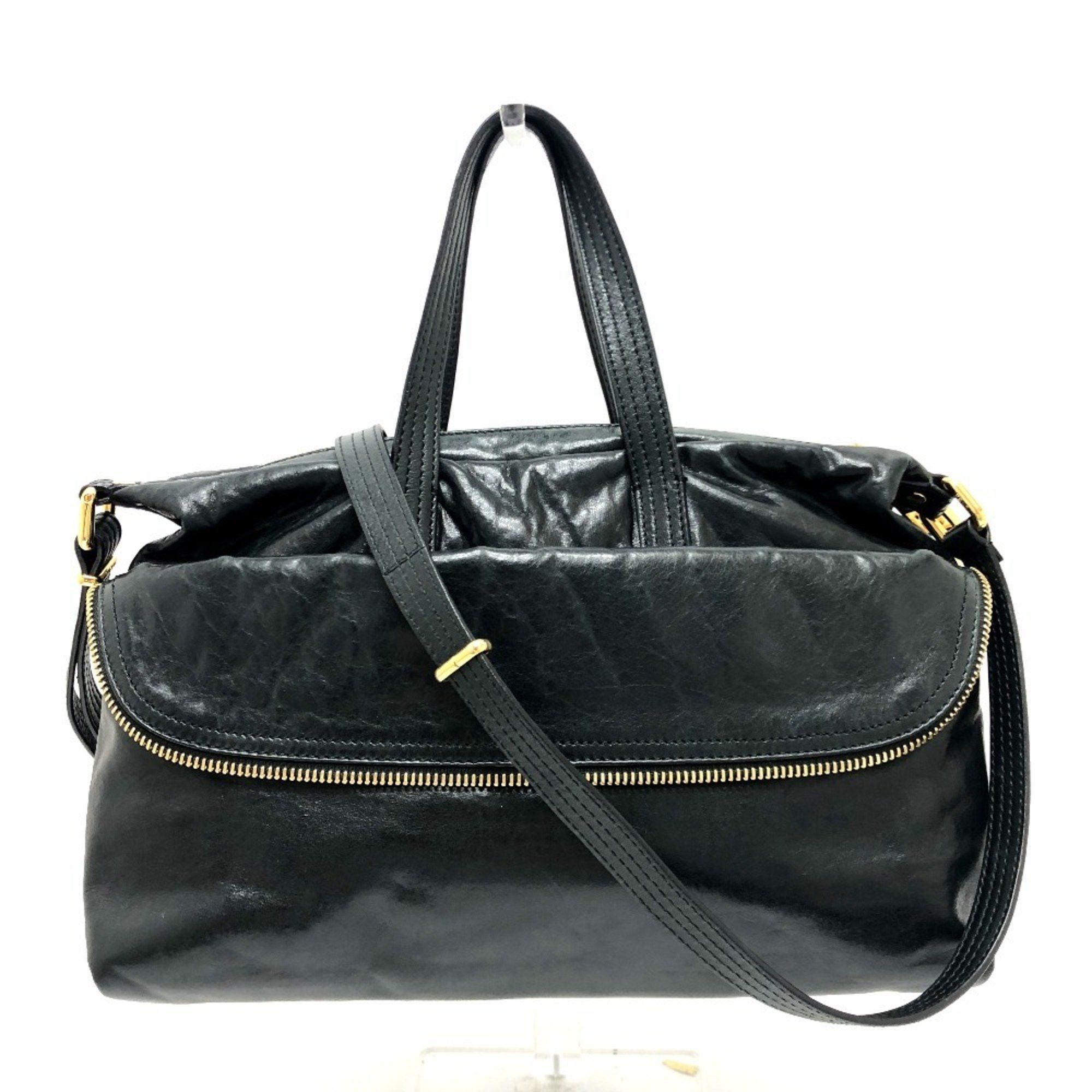 Fendi FENDI 8BT177 Zip It Bag Leather Men's Black Size ONE SIZE - 1 Thumbnail