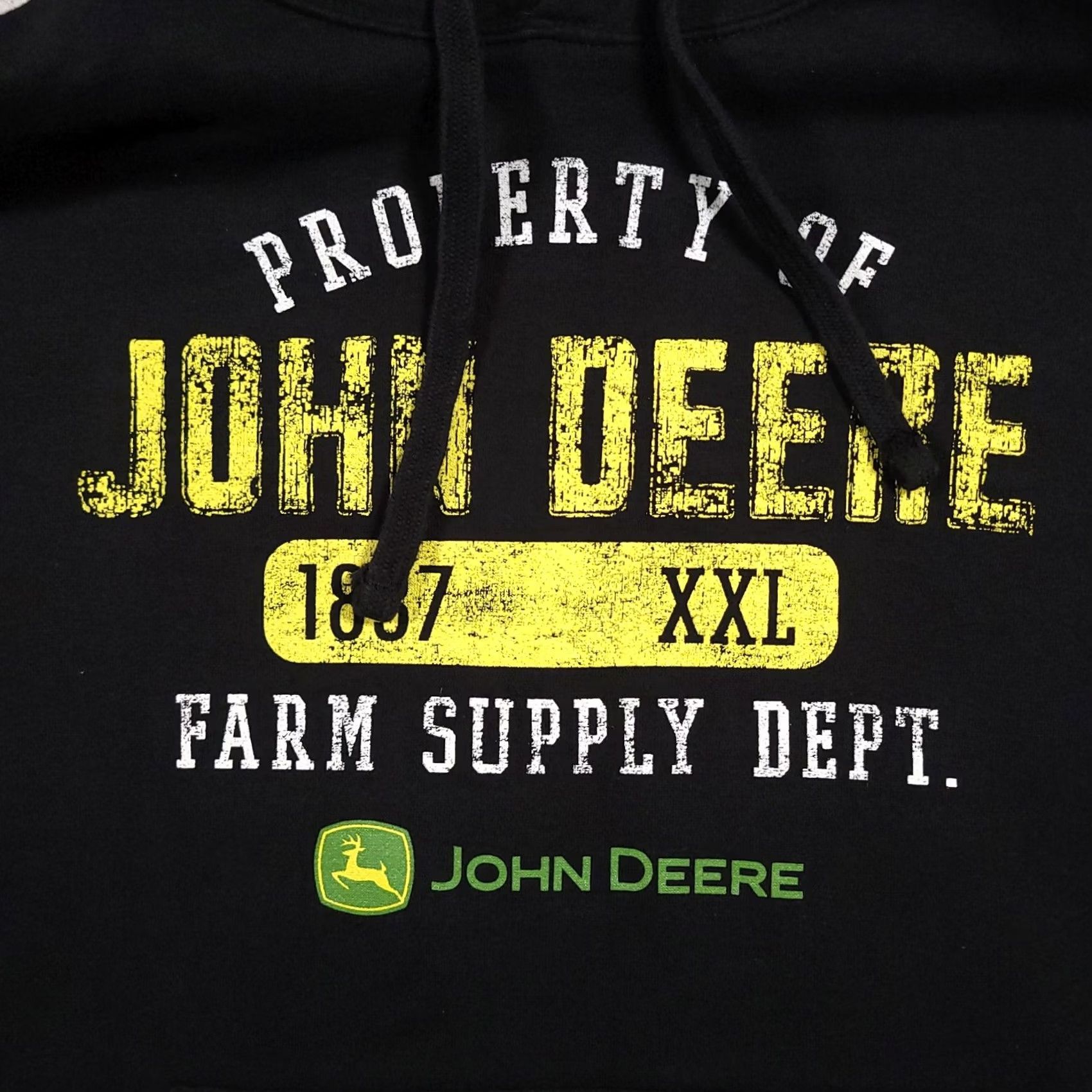 John Deere VINTAGE John Deere Hoodie Sweatshirt Mens XL Black Spell Out Deer Farm Outdoor Size US XL / EU 56 / 4 - 4 Thumbnail