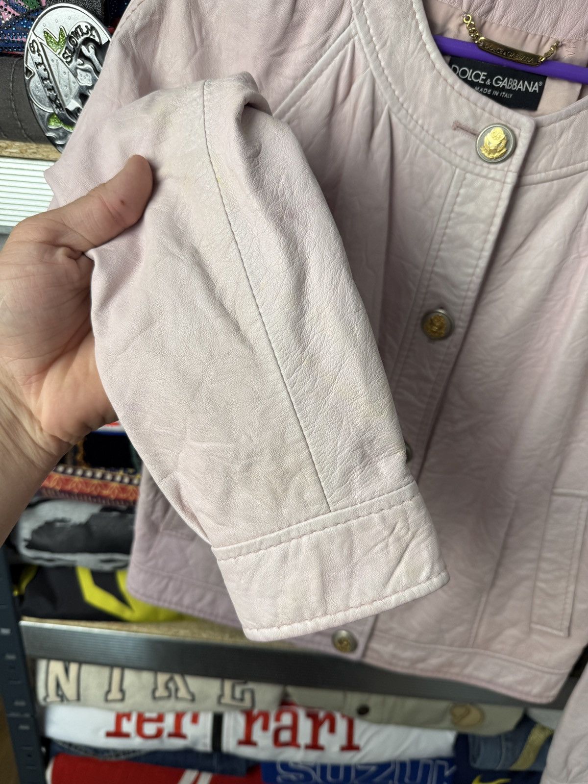 Dolce & Gabbana Dolce & Gabbana Leather Pink Opium Jacket Size S / US 4 / IT 40 - 11 Thumbnail