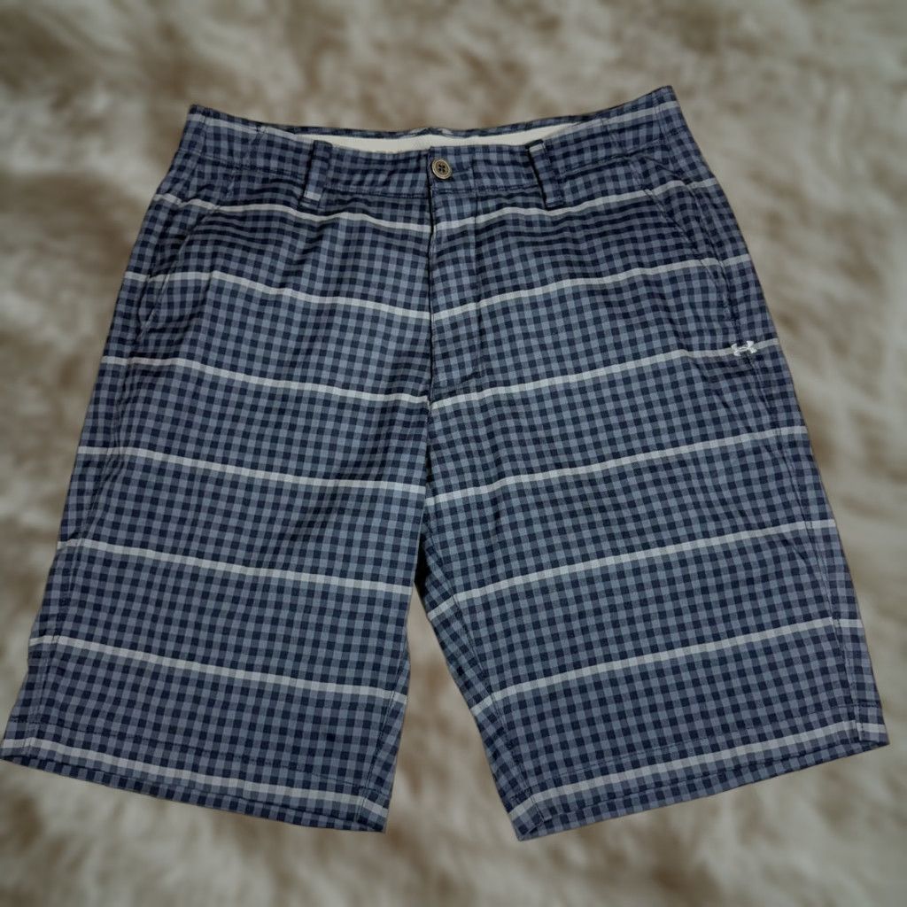 Under Armour Under Armour Blue Checkered Golf Chino Shorts Performance Flat Front Men's Sz 34 Size US 34 / EU 50 - 1 Thumbnail