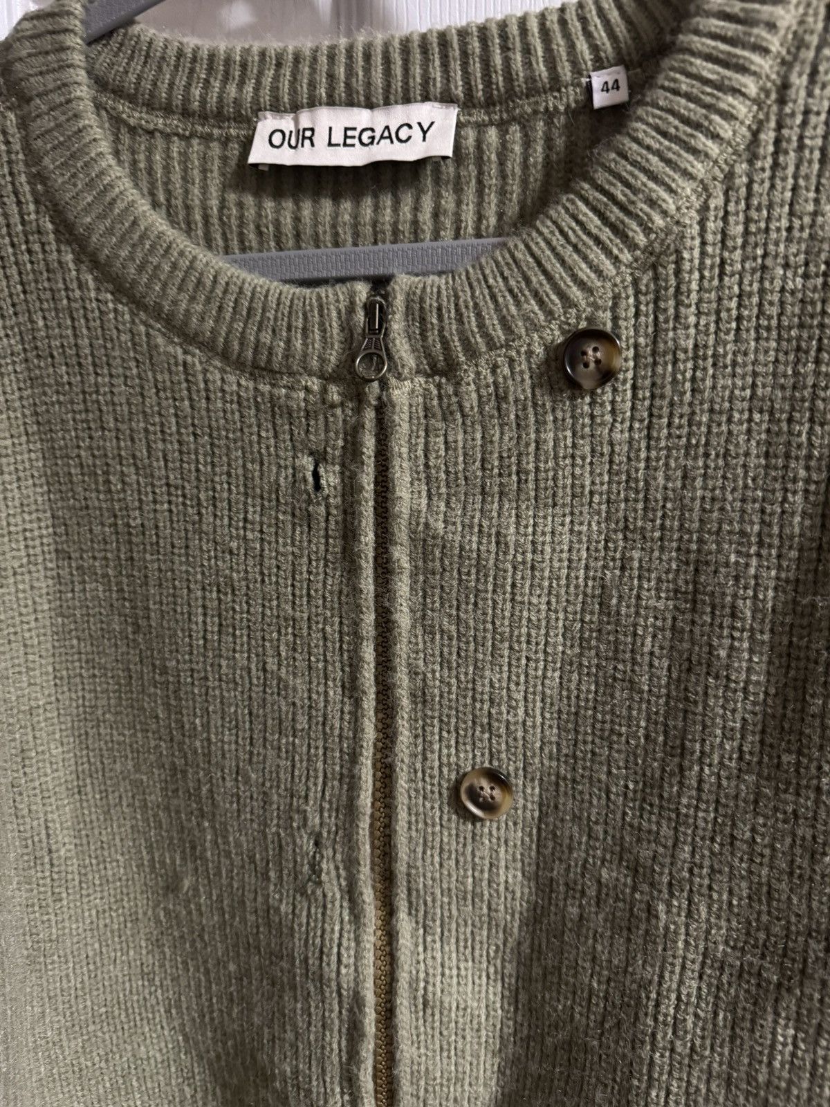 Our Legacy ZIP WRAP CARDIGAN - REFINDED GREEN QUOTIDIAN WOOL Size US S / EU 44-46 / 1 - 3 Thumbnail