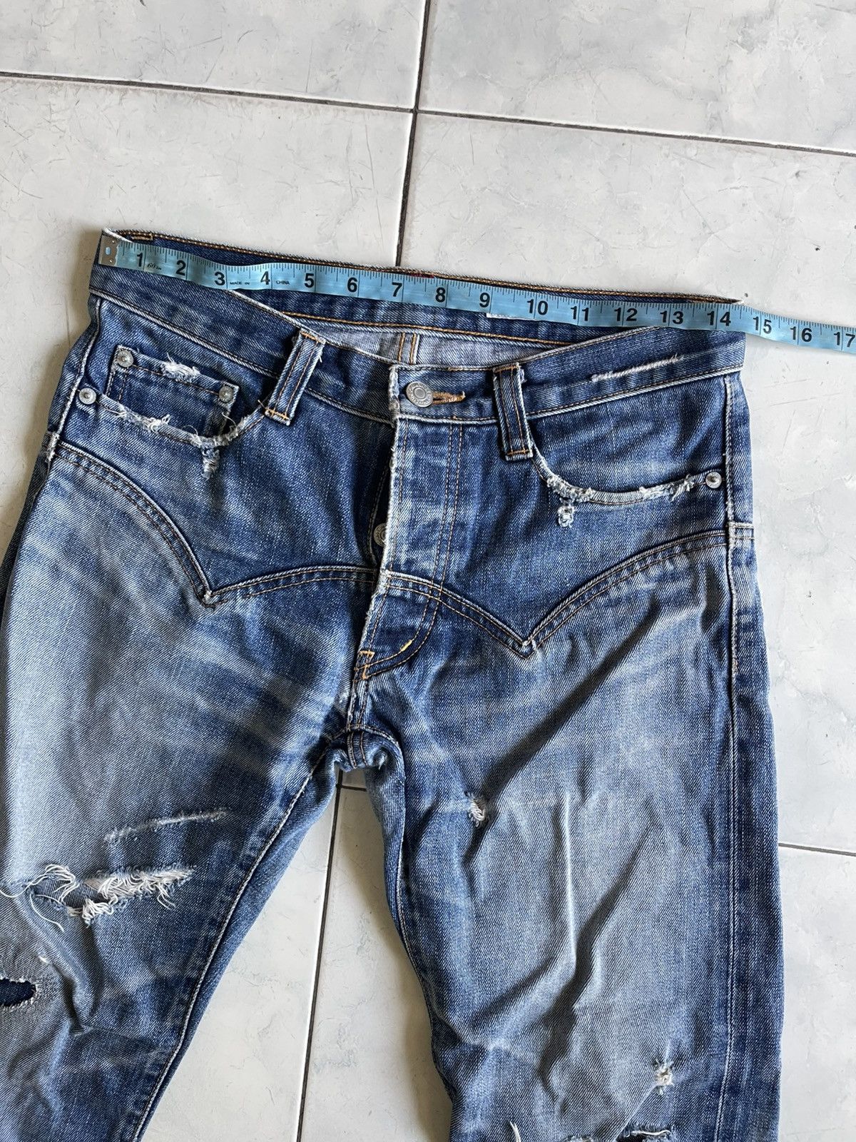 Denime × Japanese Brand Sunaokuwahara issey miyake Distressed Jeans Size US 29 - 6 Thumbnail