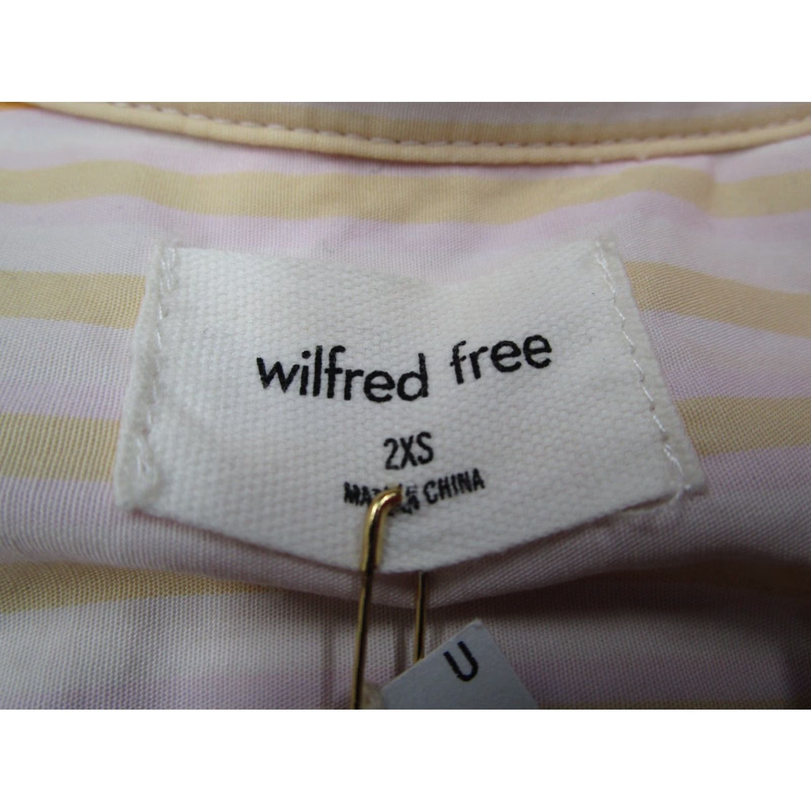 Aritzia Aritzia Wilfred Free Shirt Womens 2XS Yellow Lilac Button Up Relaxed Barlowe Size XXS / US 00 / IT 34 - 3 Thumbnail