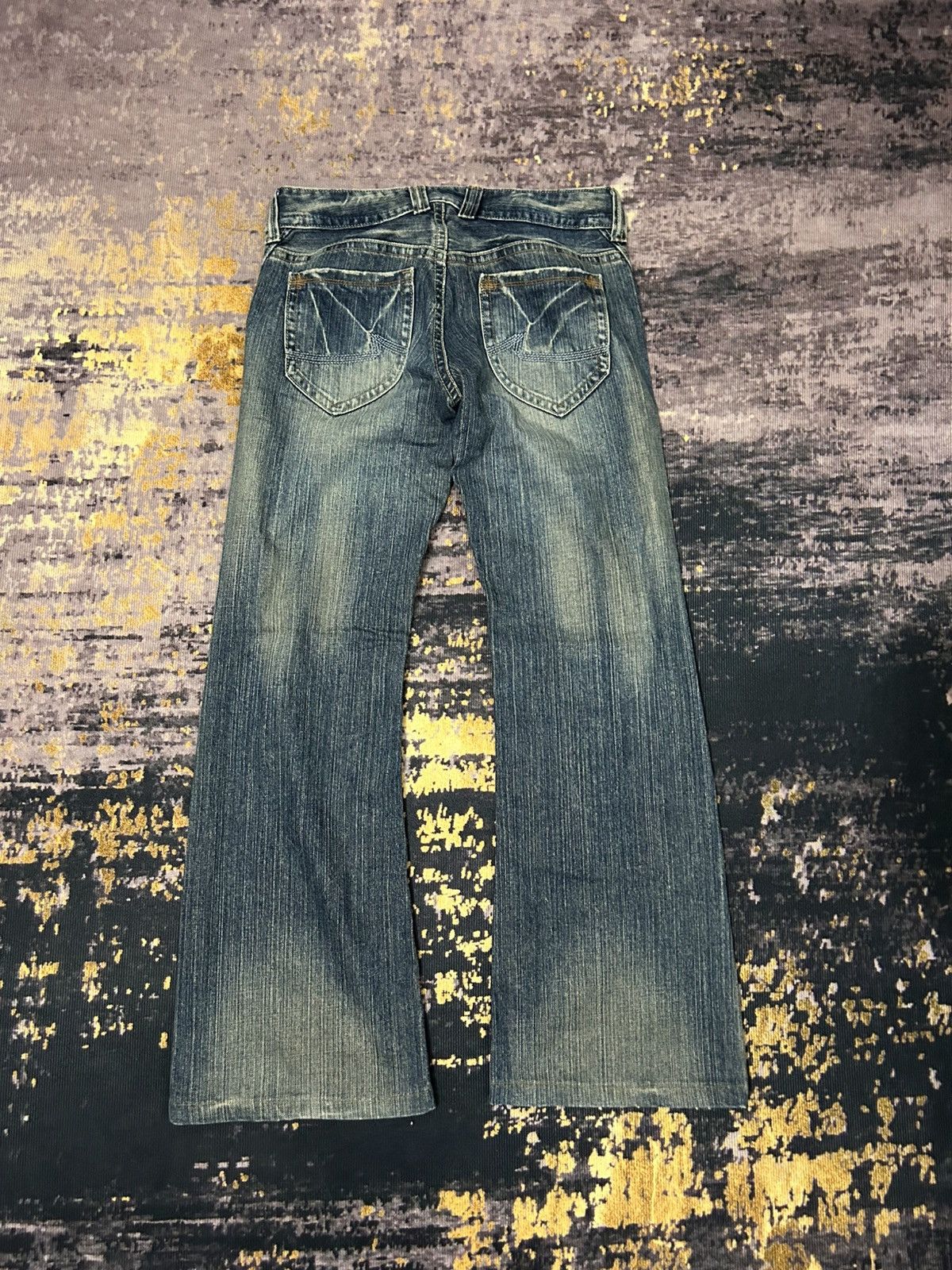 Japanese Brand Georgia Love Mud Wash Flare Pants Size US 30 / EU 46 - 1 Thumbnail
