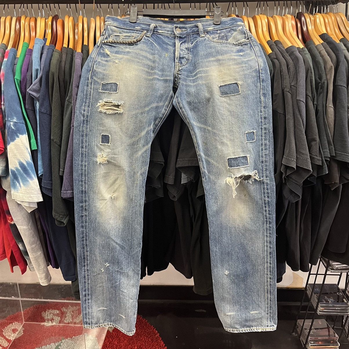 Hysteric Glamour Hysteric Glamor Studded Slim Fit Distressed Patchwork Japan Size US 32 / EU 48 - 1 Thumbnail