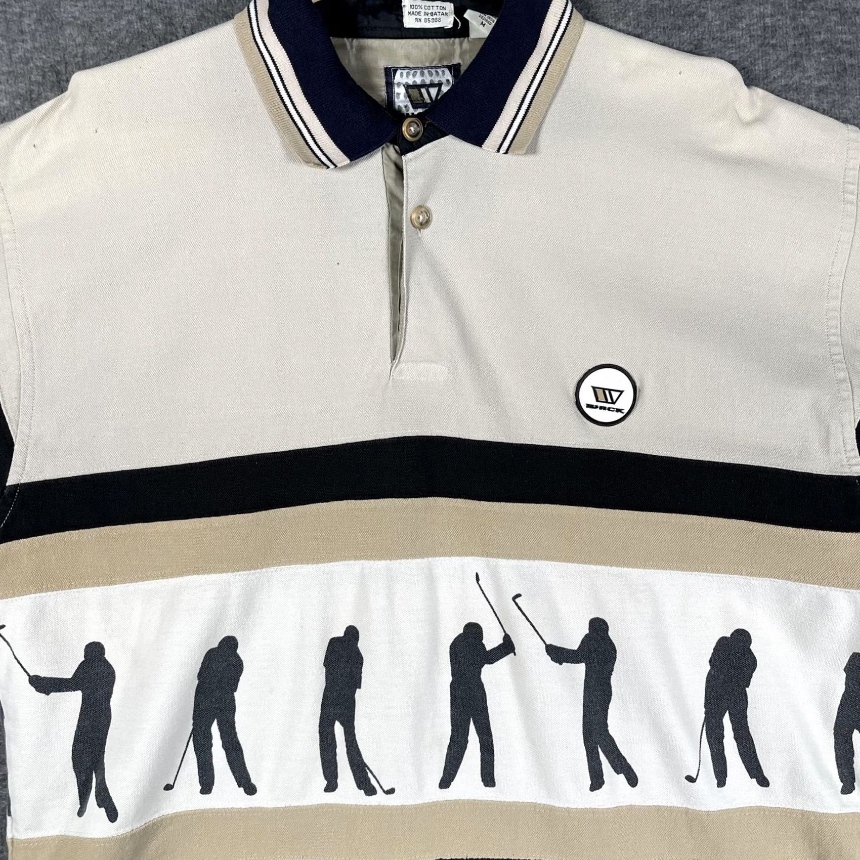Vintage VTG Wack Polo Shirt Mens M Beige Gray Golf Swing Silhouette Graphic Print Polo Shirt Mens M Beige Gray Golf Swing Silhouette Graphic Print Size US M / EU 48-50 / 2 - 2 Thumbnail